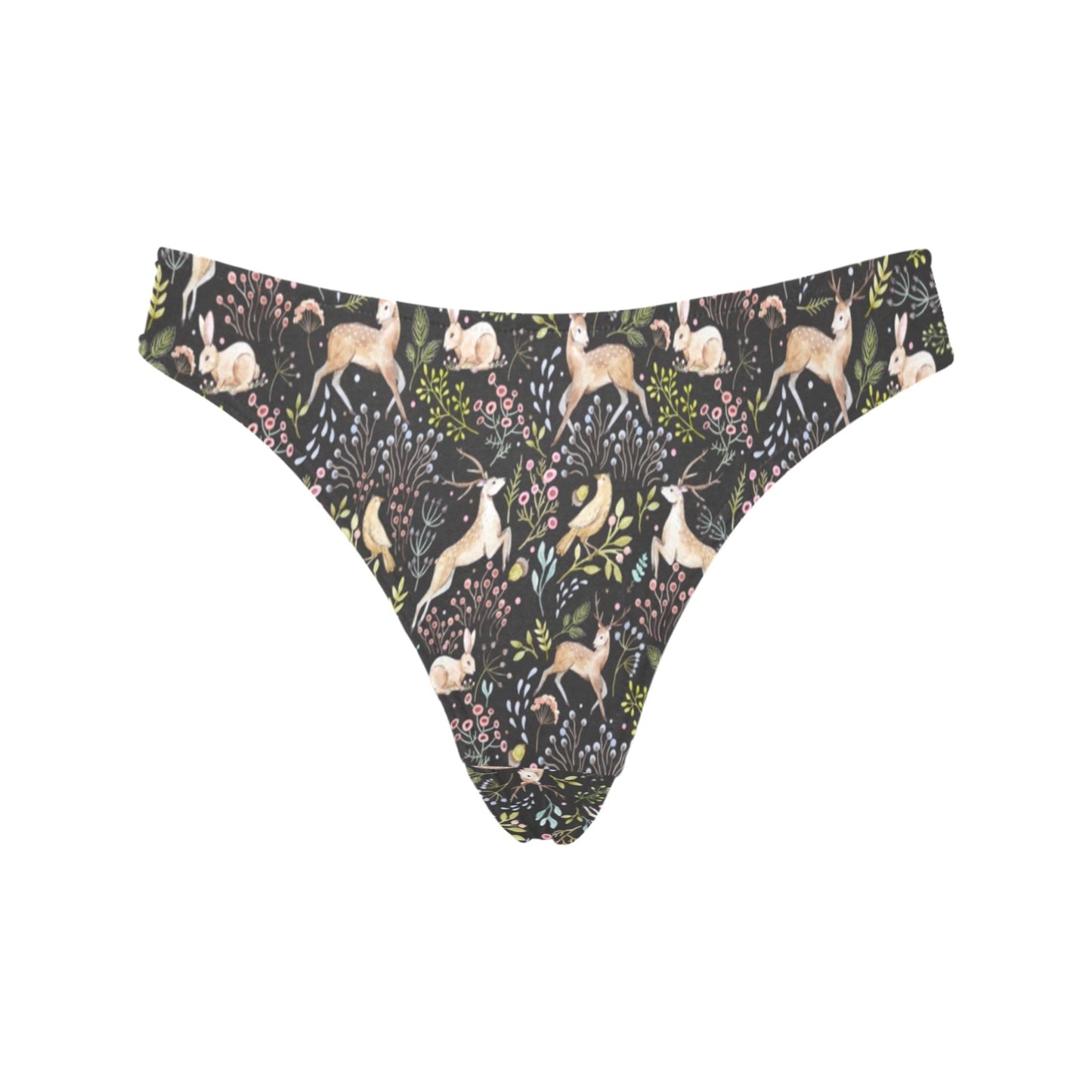 Deer Floral Jungle Women's Thongs