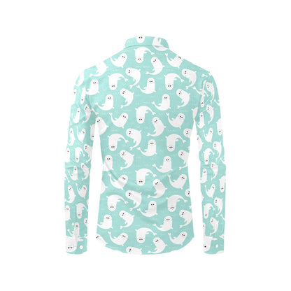 Sea Lion Print Design LKS401 Men's Long Sleeve Dress Shirt
