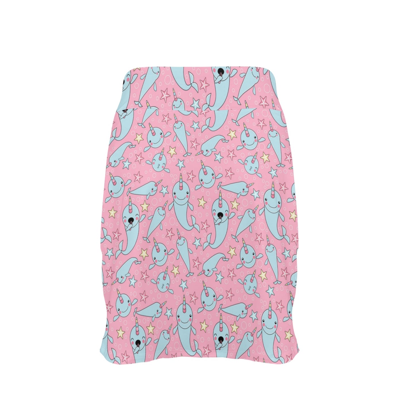 Narwhal Cartoon Cute Print 17" Golf & Pickleball Skort with Pockets