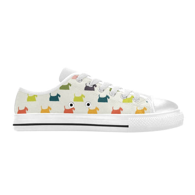 Scottish Terriers Print Design LKS305 Women's White Low Top Shoes