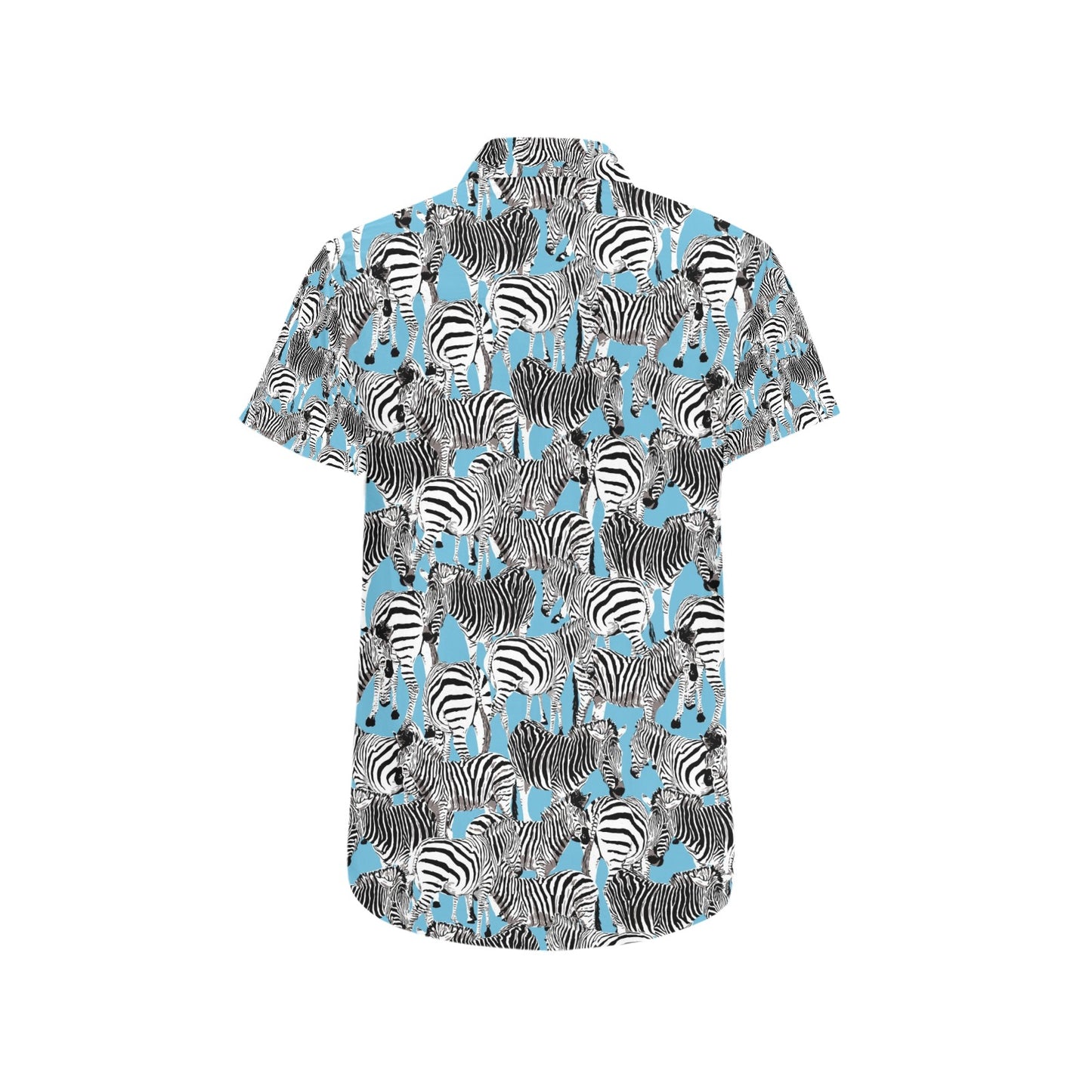 Zebra Print Design LKS305 Men Short Sleeve Button Up Shirt