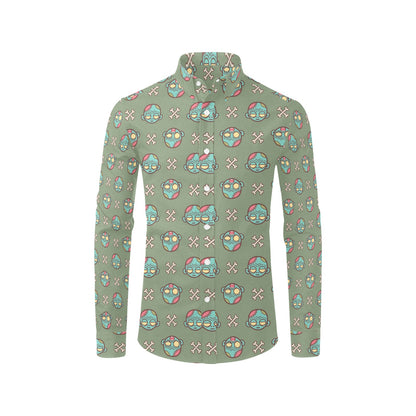 Zombie Print Design LKS301 Men's Long Sleeve Dress Shirt