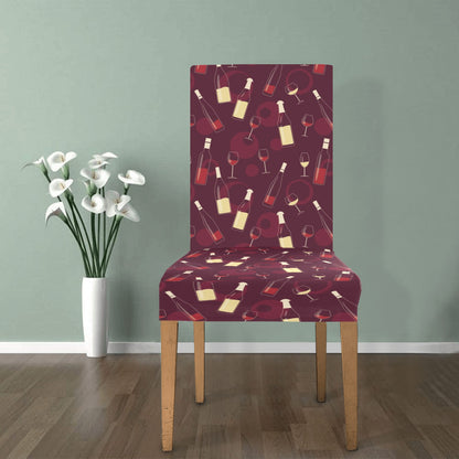 Wine Themed Print Design LKS302 Dining Chair Slipcover