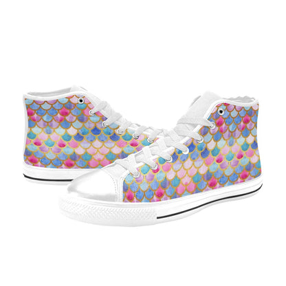 Scales Print Design LKS401 Men's High Top Canvas Shoes
