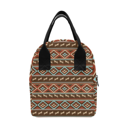 Western Horse Pattern Print LKS301 Insulated Lunch Bag