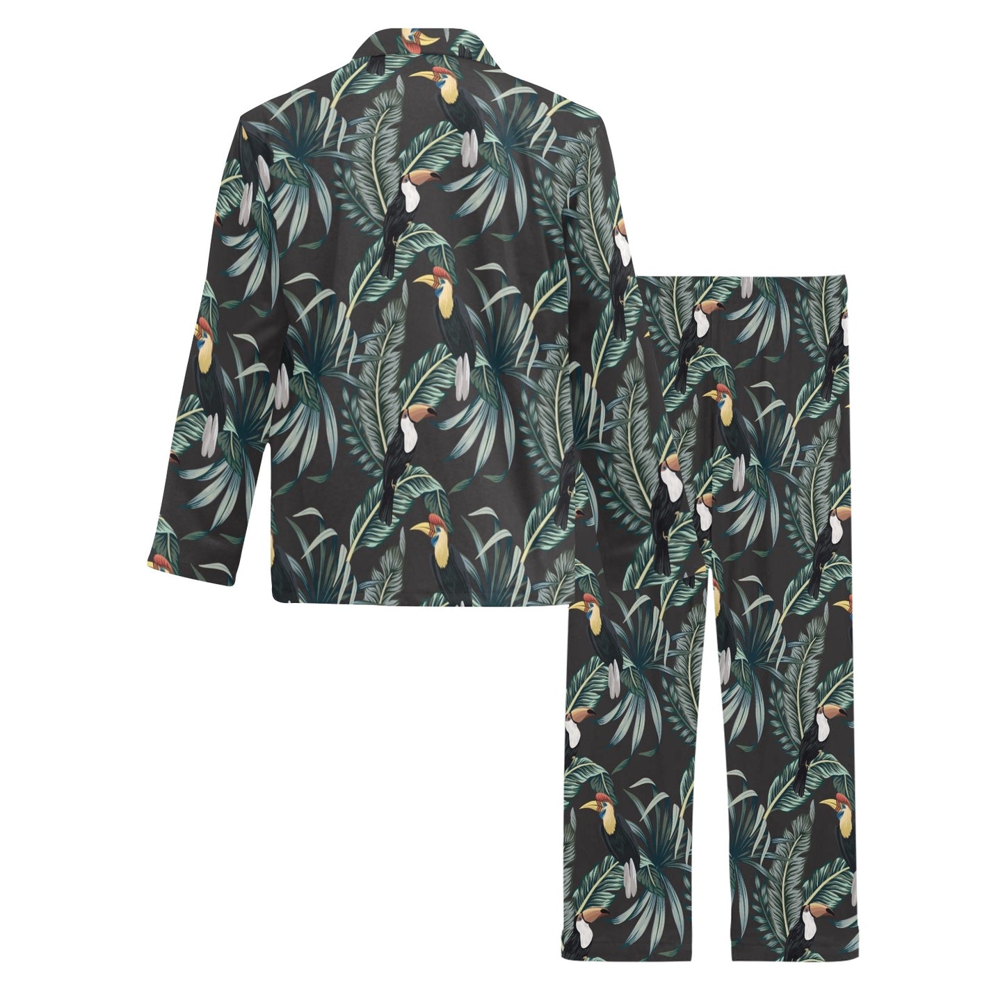 Rainforest Pattern Print Design RF06 Men's Long Pajama Set