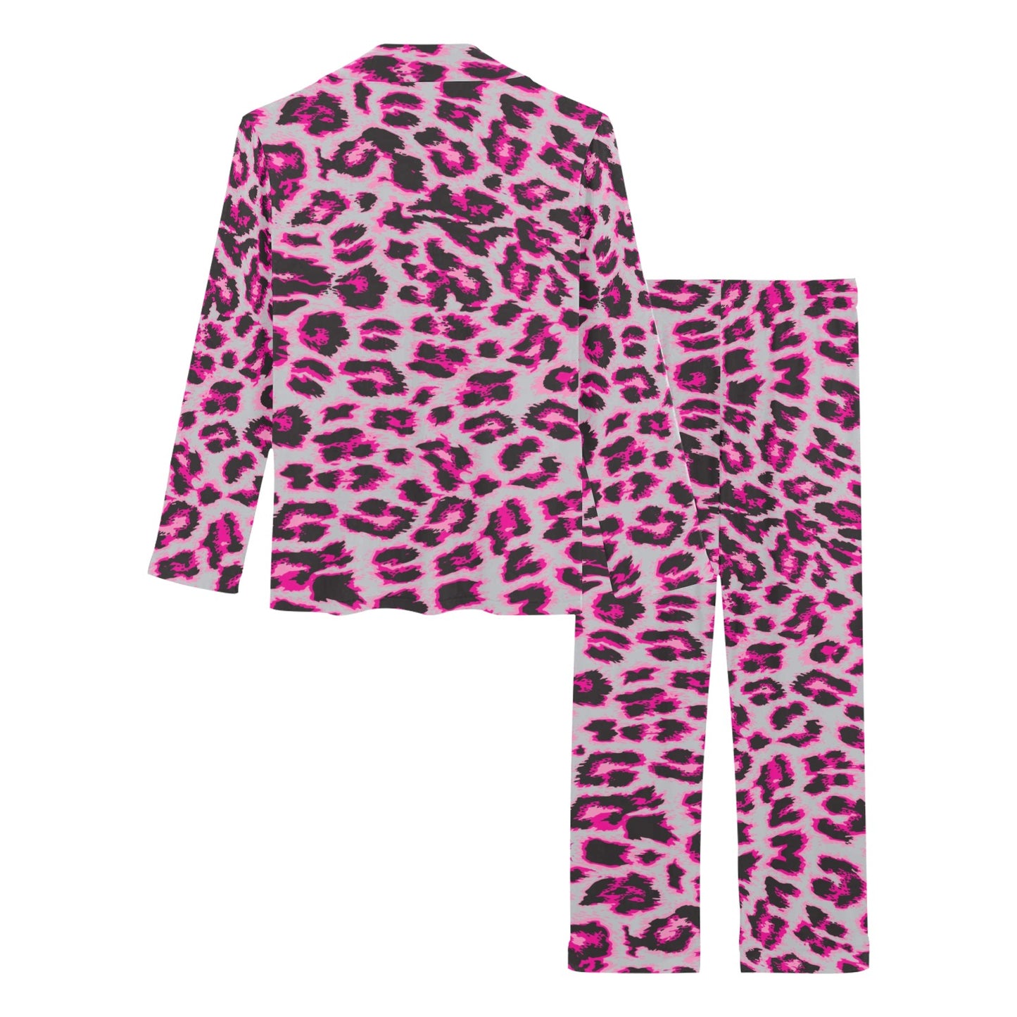 Leopard Pattern Print Design 02 Women's Long Pajama Set