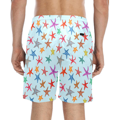 Starfish Print Design LKS402 Men's Swim Trunks Beach Shorts