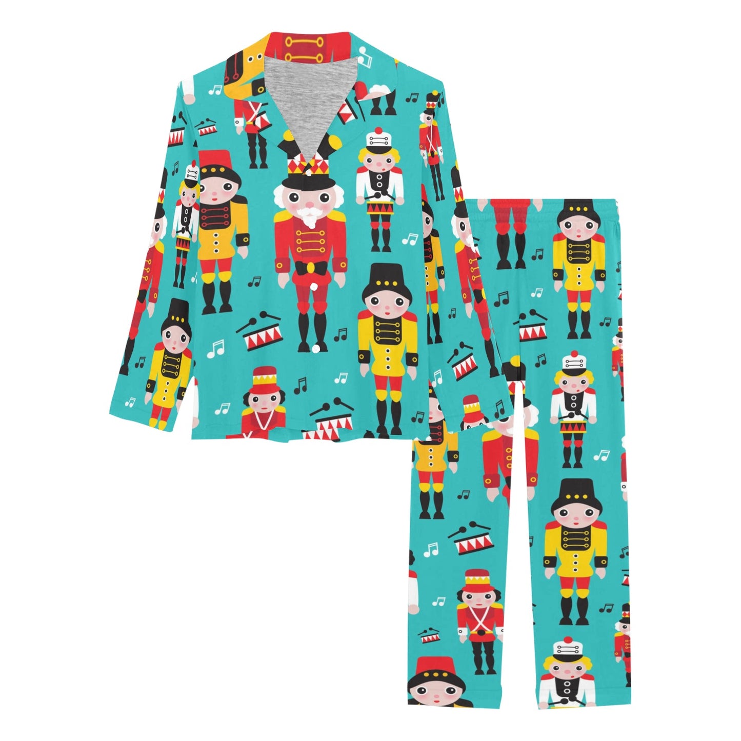 Nutcracker Pattern Print Design A03 Women's Long Pajama Set