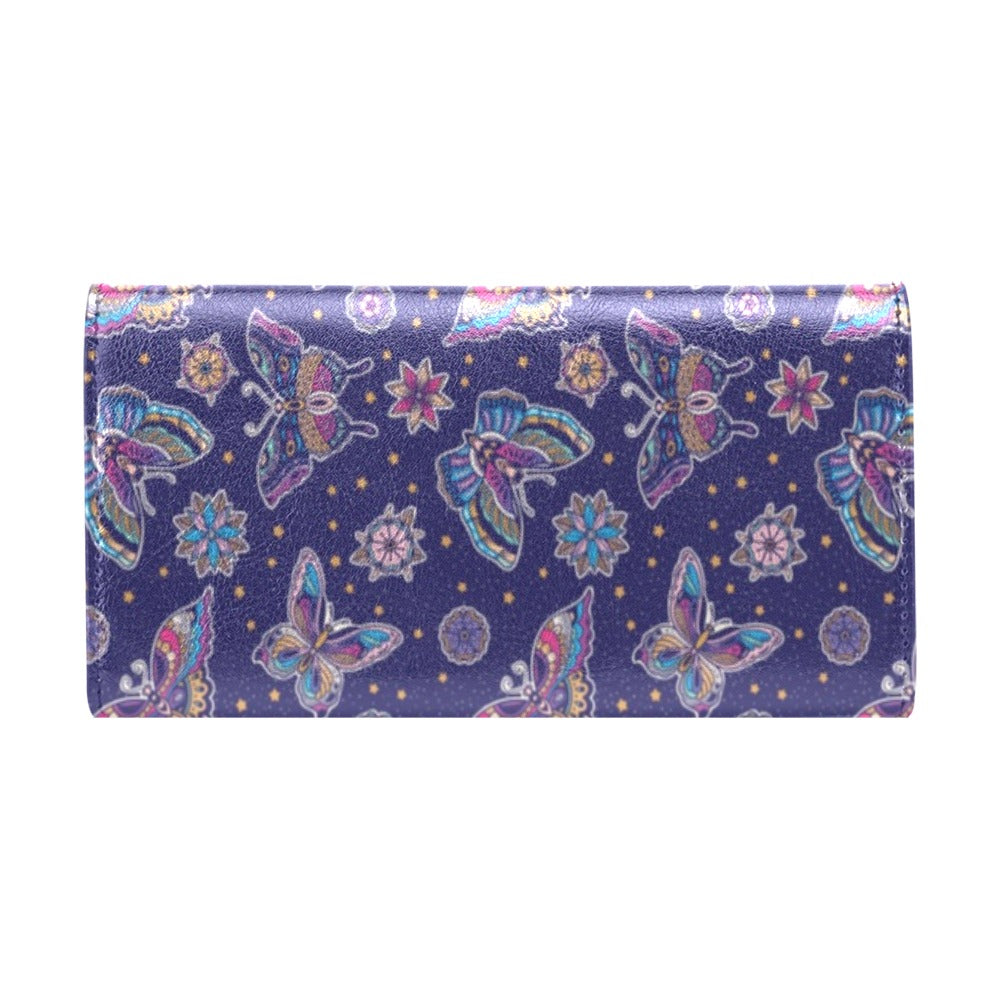 Butterfly Print Design LKS303 Women's Trifold Wallet