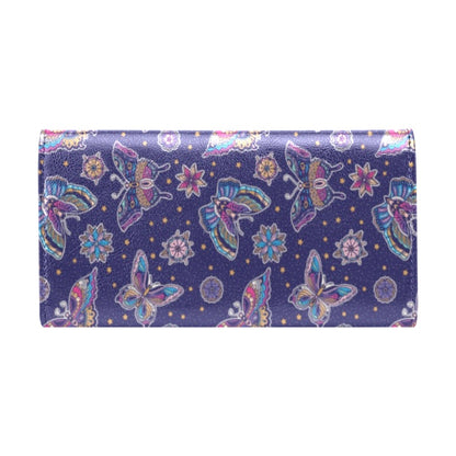 Butterfly Print Design LKS303 Women's Trifold Wallet