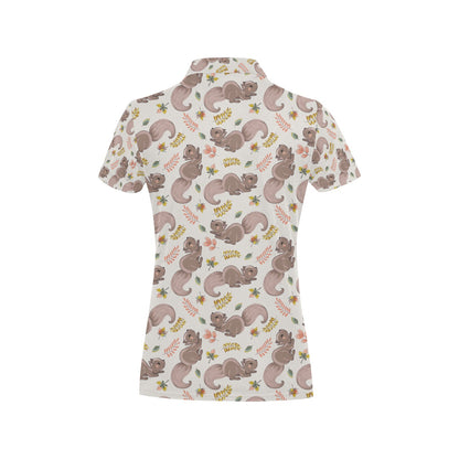 Squirrel Print Design LKS307 Women's Polo Shirt