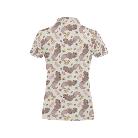 Squirrel Print Design LKS307 Women's Polo Shirt