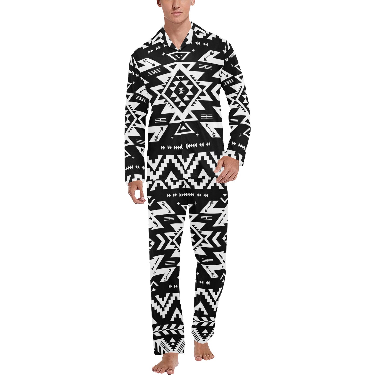 Tribal indians native aztec Men's Long Pajama Set