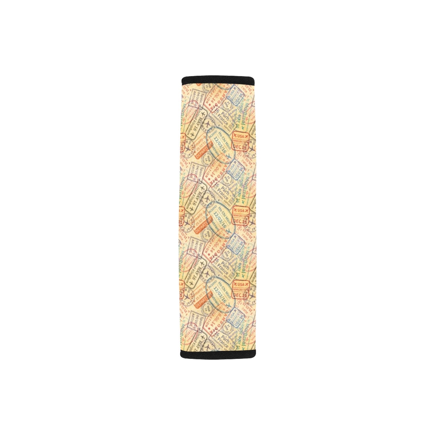 Travel Stamp Print Design LKS302 Car Seat Belt Cover
