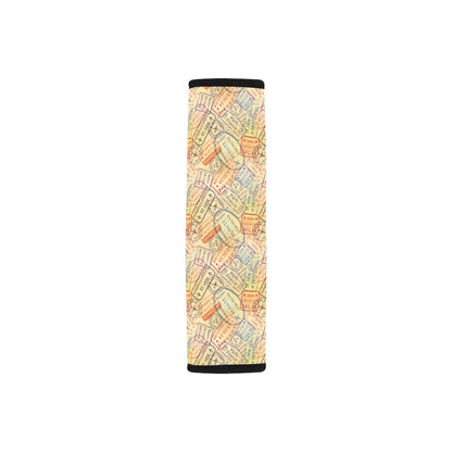Travel Stamp Print Design LKS302 Car Seat Belt Cover