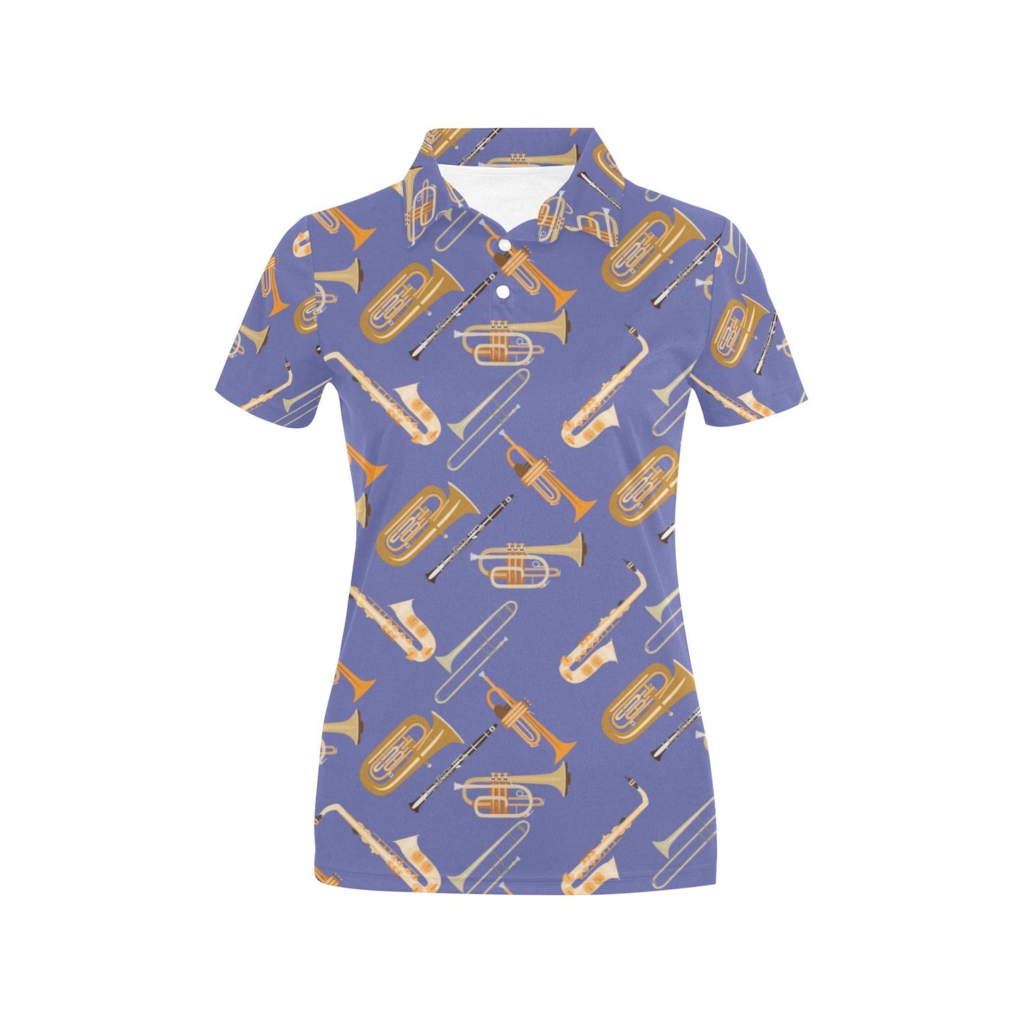 Trombone Pattern Print Design 02 Women's Polo Shirt