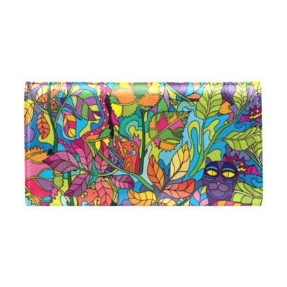 Psychedelic Trippy Flower Print Women's Trifold Wallet