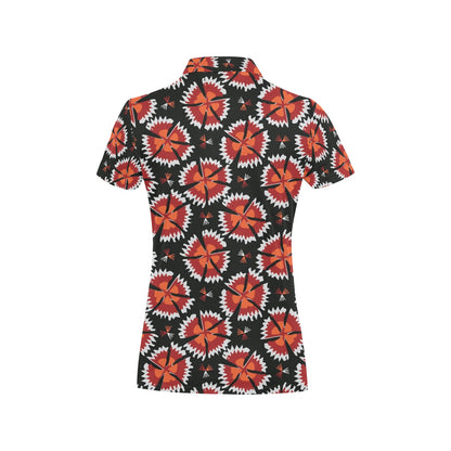 Carnations Pattern Print Design CN03 Women's Polo Shirt