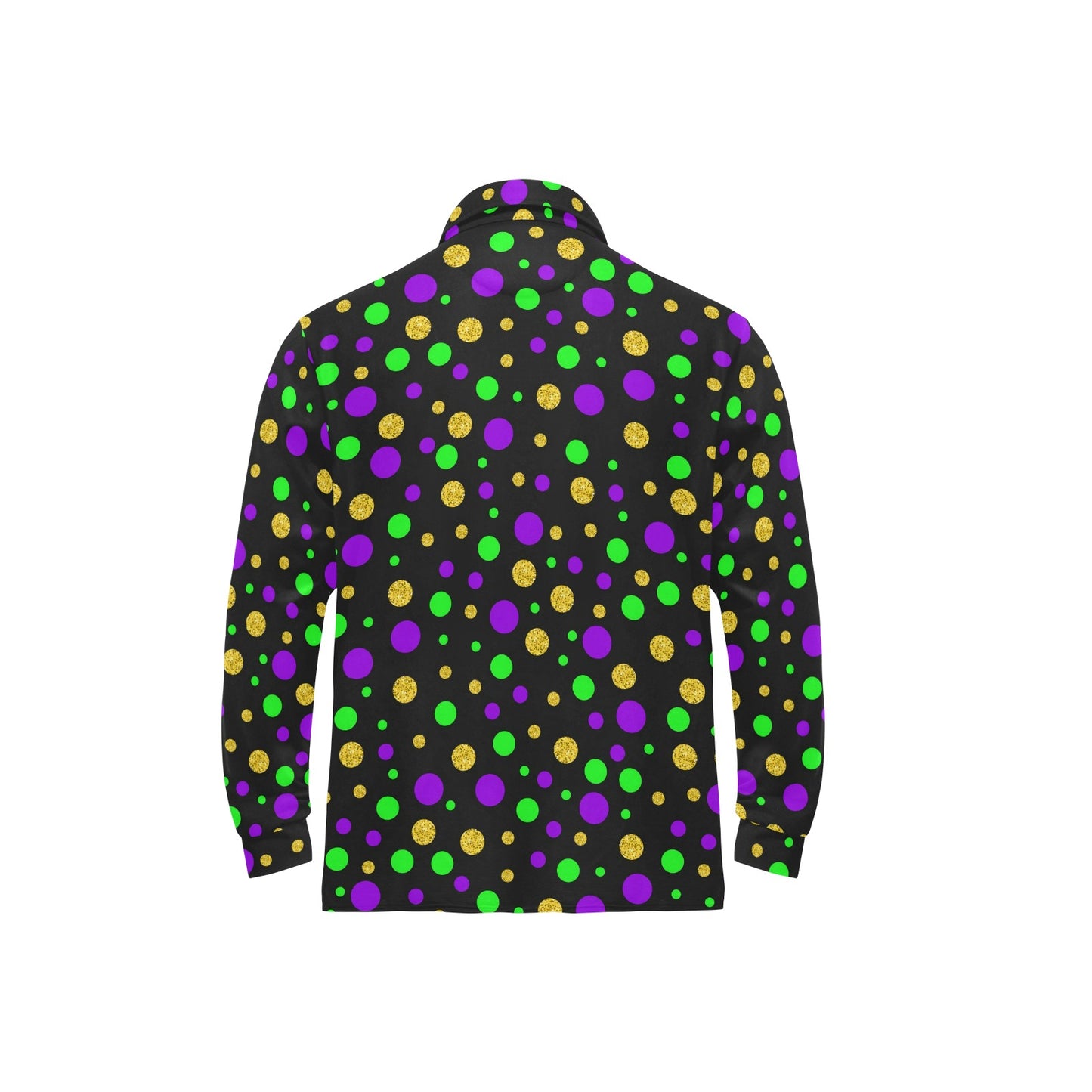 Mardi Gras Pattern Print Design 07 Long Sleeve Polo Shirt For Men's