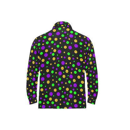 Mardi Gras Pattern Print Design 07 Long Sleeve Polo Shirt For Men's