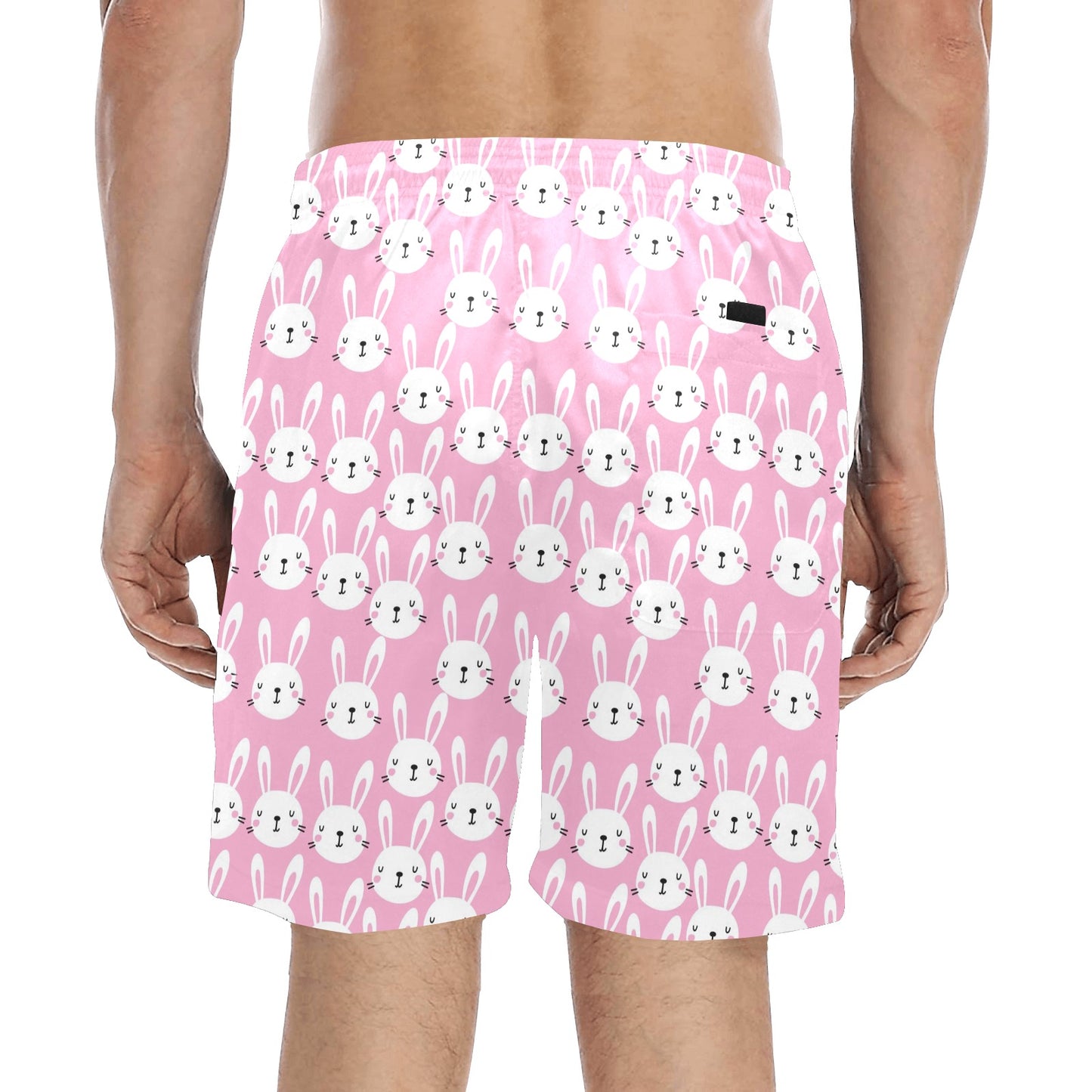 Rabbit Print Design LKS401 Men's Swim Trunks Beach Shorts