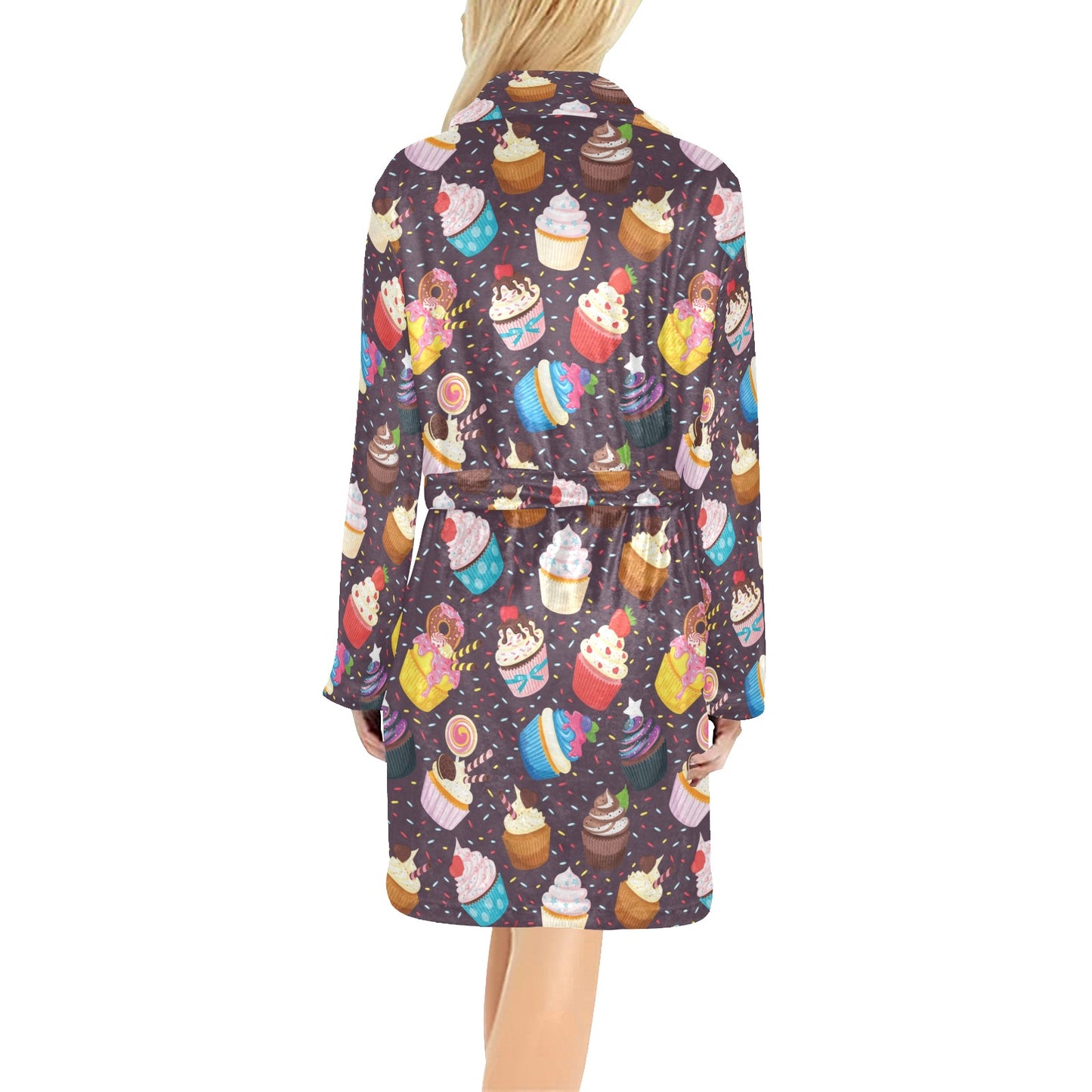 Cupcakes Party Print Pattern Women's Fleece Robe