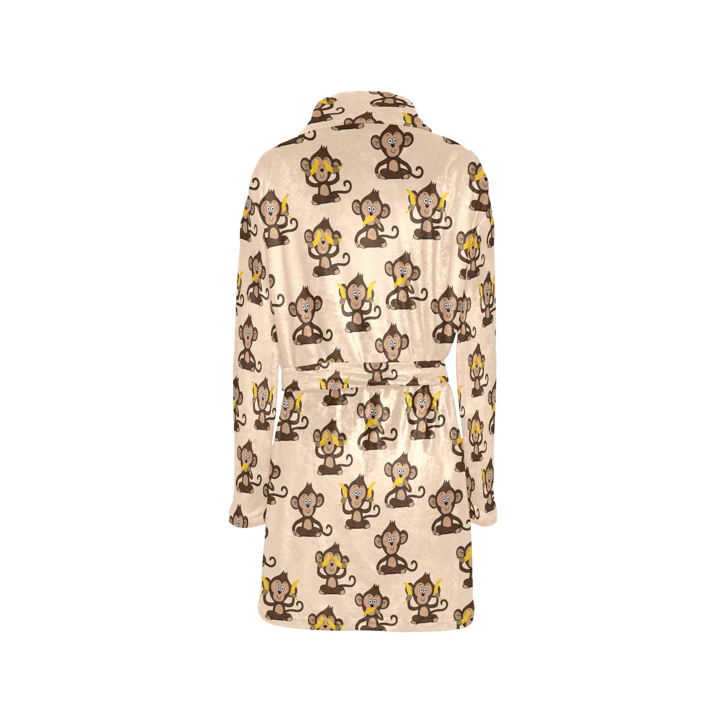 Monkey Pattern Print Design 03 Women's Fleece Robe