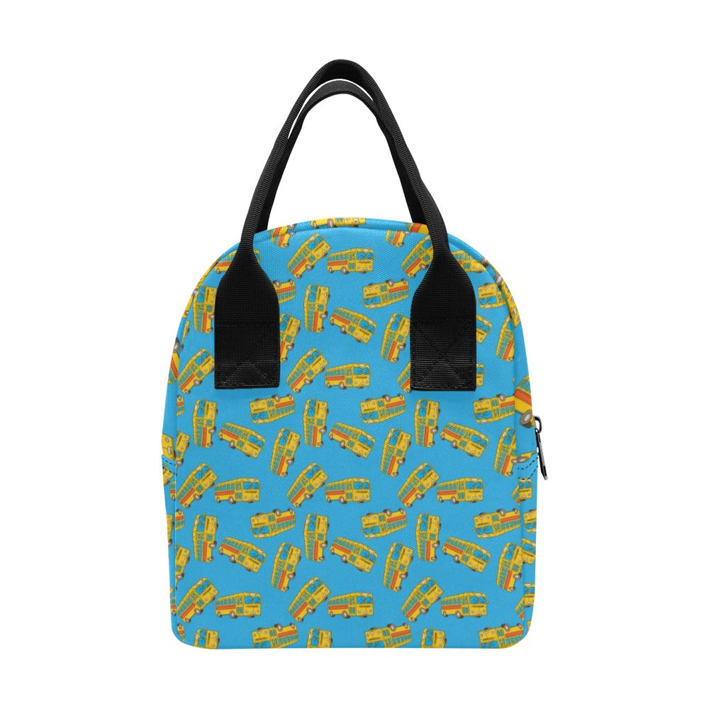 School Bus Print Design LKS302 Insulated Lunch Bag