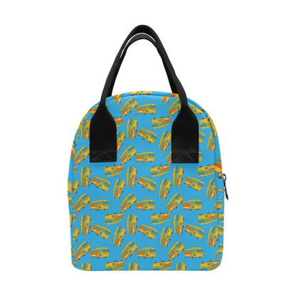 School Bus Print Design LKS302 Insulated Lunch Bag
