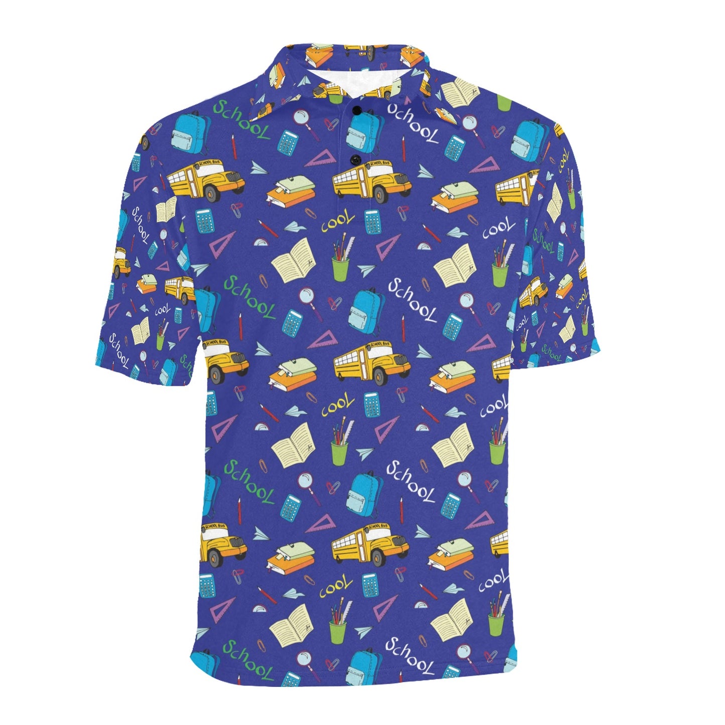 School Bus Print Design LKS307 Men Polo Shirt