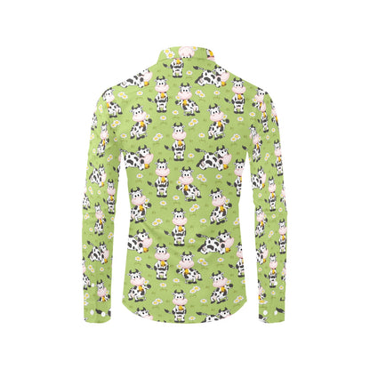Cattle Print Design LKS401 Men's Long Sleeve Dress Shirt