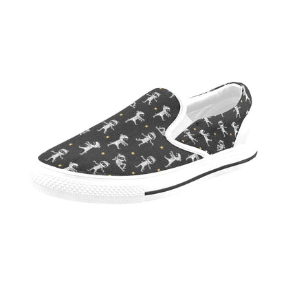 Mummy Cute Print Design LKS301 White Slip Ons Canvas Women's Shoes