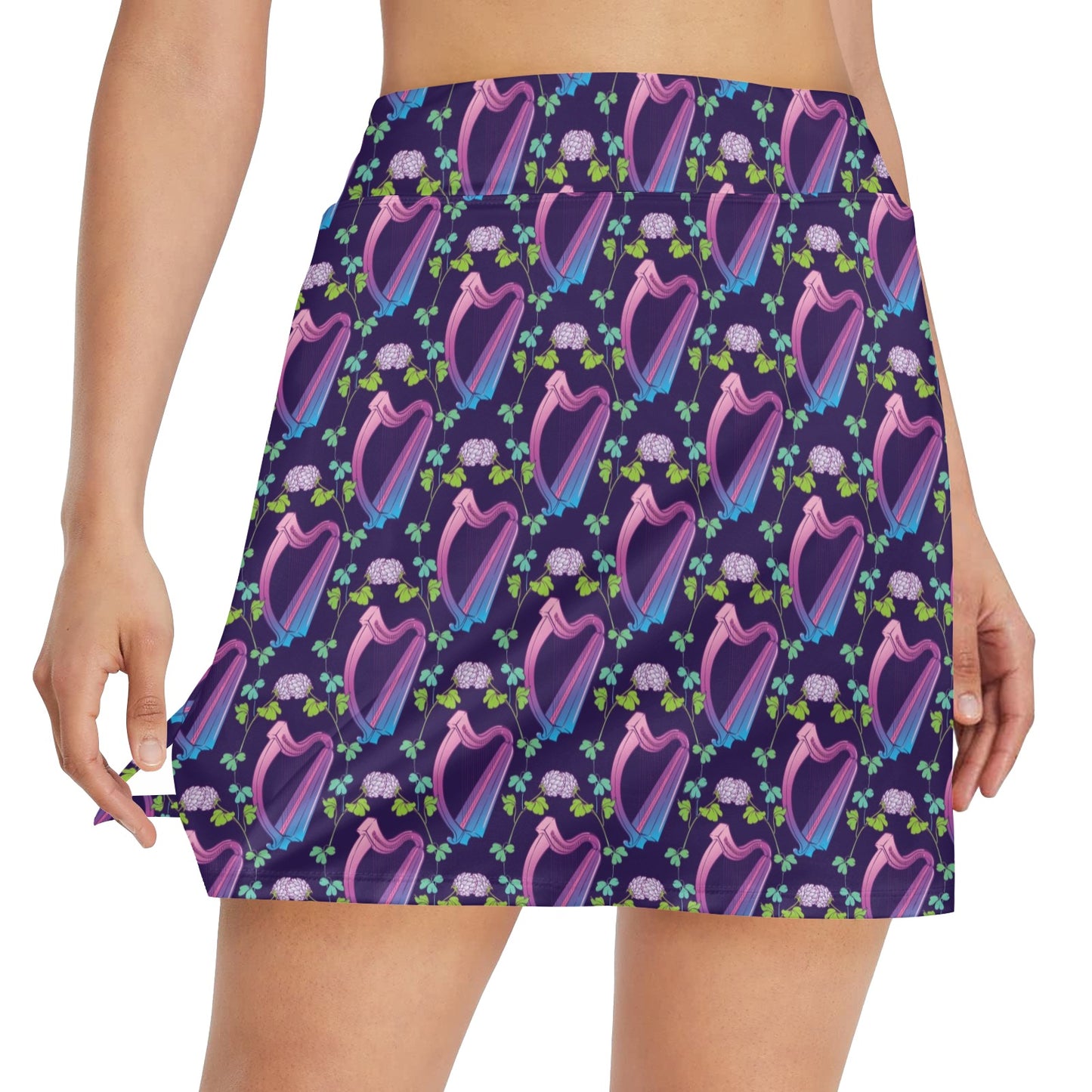 Harp Print Design LKS403 17" Golf & Pickleball Skort with Pockets