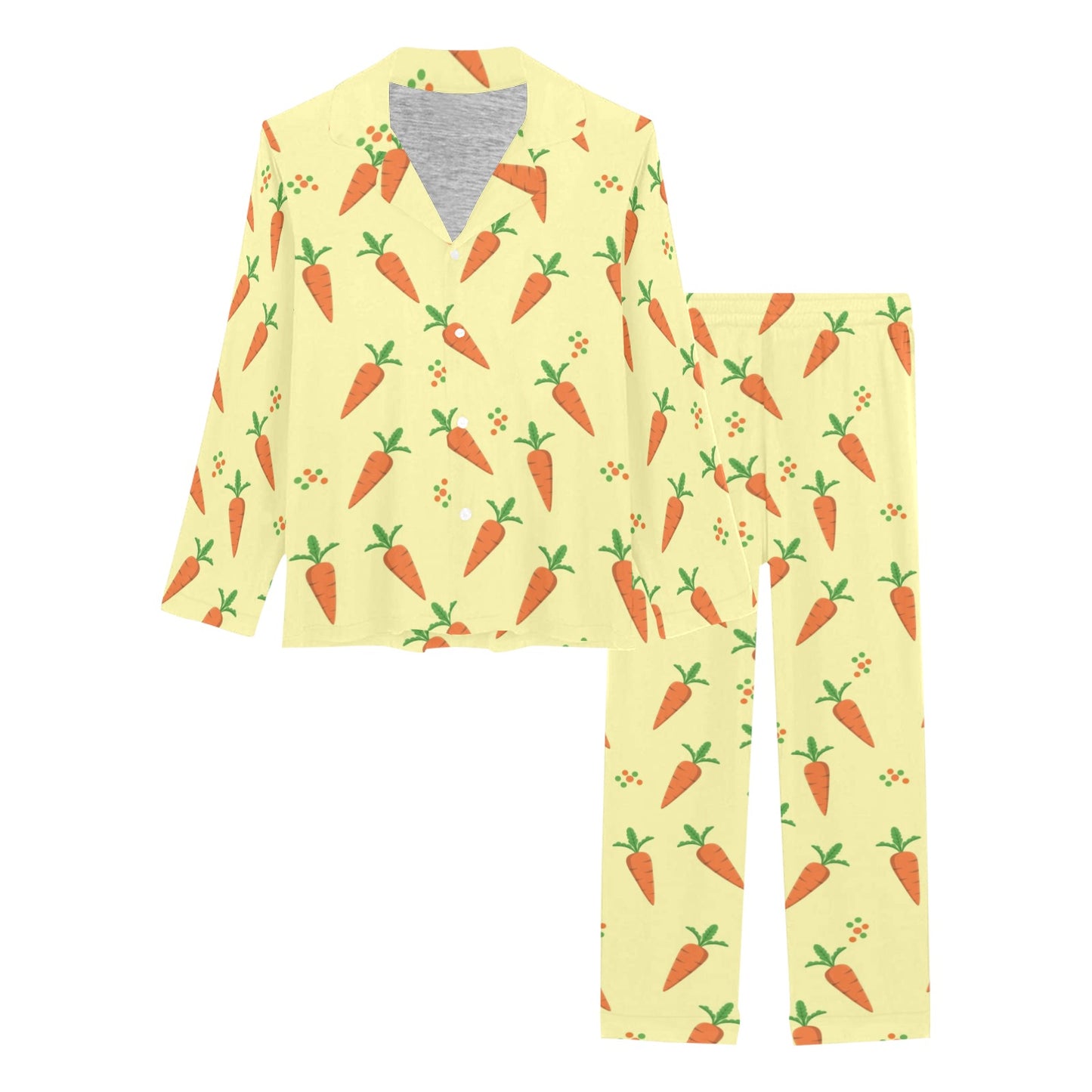 Carrot Pattern Print Design 04 Women's Long Pajama Set