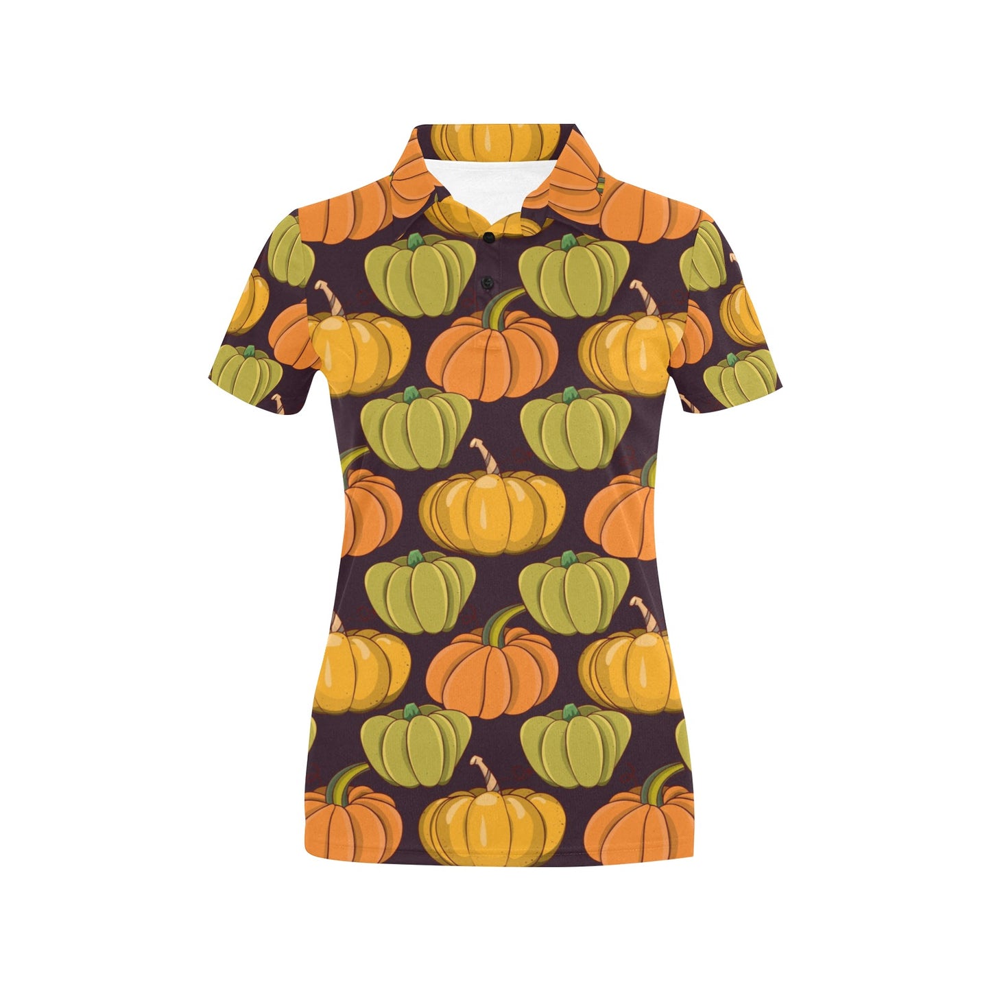 Pumpkin Pattern Print Design A01 Women's Polo Shirt
