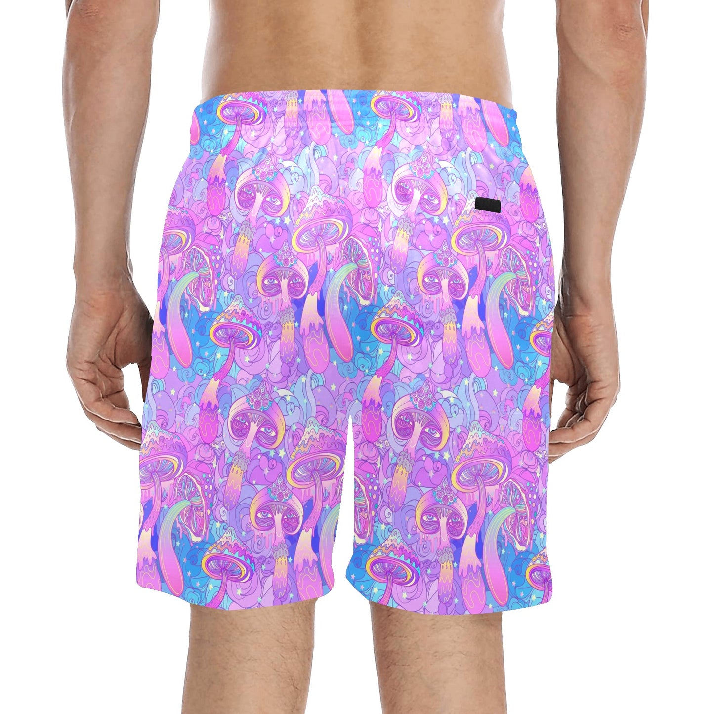 Psychedelic Trippy Mushroom Print Men's Swim Trunks Beach Shorts