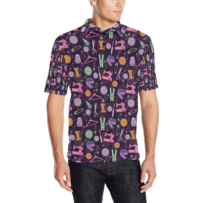 Sewing Equipment Print Design LKS306 Men Polo Shirt