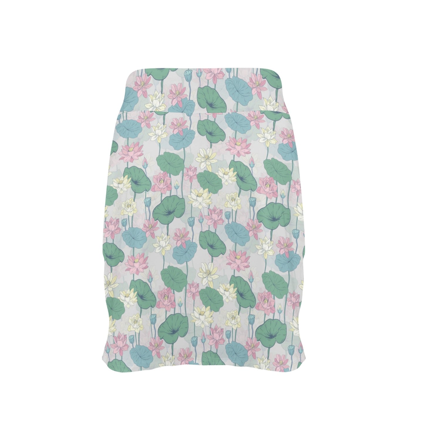 Water Lily Print Design LKS305 17" Golf & Pickleball Skort with Pockets