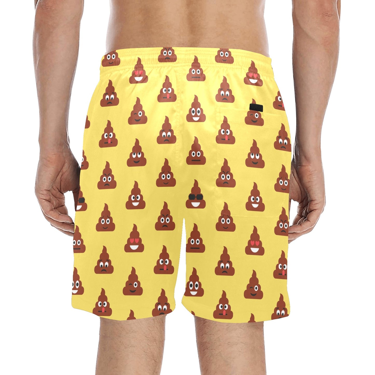 Emoji Poop Print Pattern Men's Swim Trunks Beach Shorts