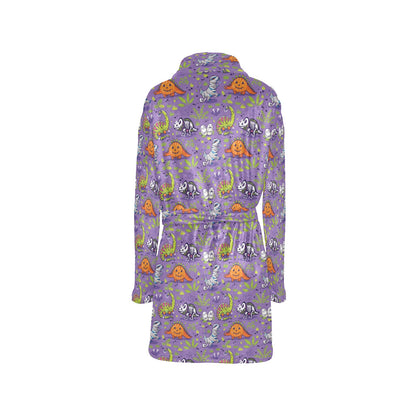 Zombie Dinosaur Print Design LKS302 Women's Fleece Robe