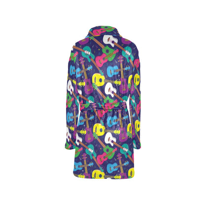 Ukulele Pattern Print Design 02 Women's Fleece Robe
