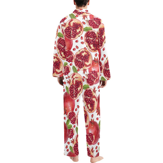 Pomegranate Pattern Print Design PG03 Men's Long Pajama Set