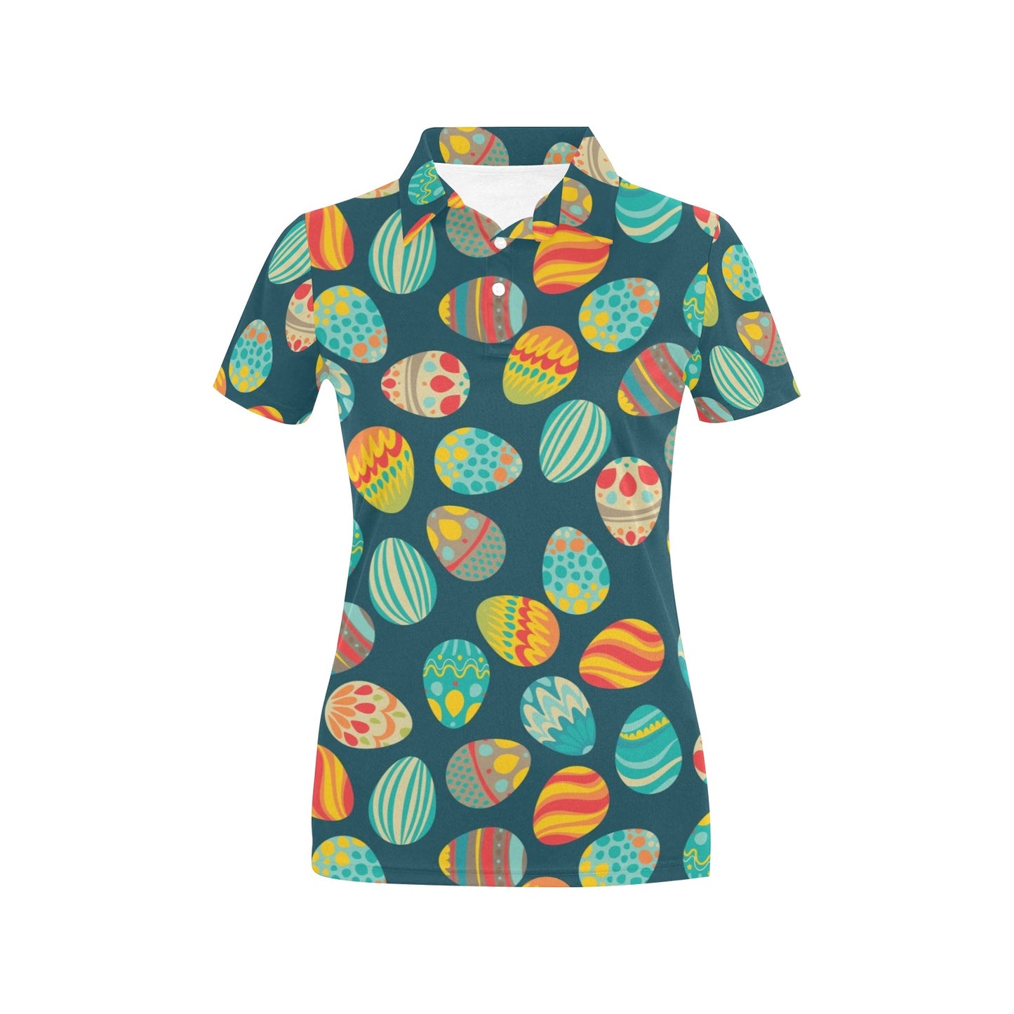 Easter Eggs Pattern Print Design RB09 Women's Polo Shirt