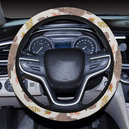 Squirrel Print Design LKS307 Steering Wheel Cover with Elastic Edge