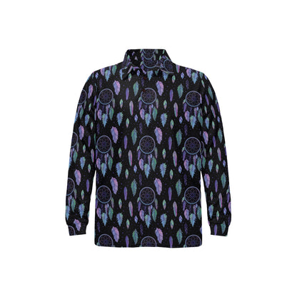 Dream Catcher Tribal Design Long Sleeve Polo Shirt For Men's