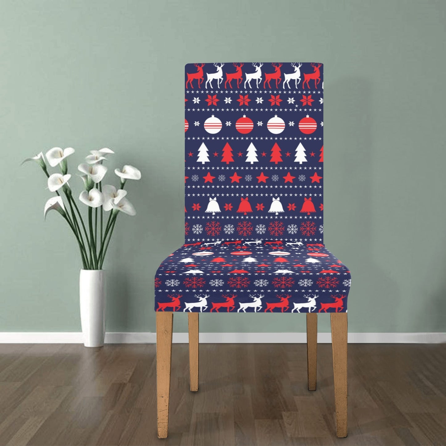Reindeer Print Design LKS404 Dining Chair Slipcover