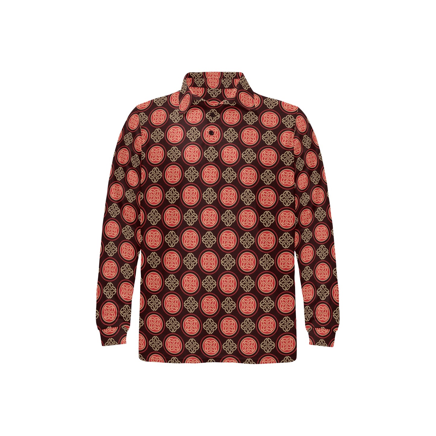 Celtic Pattern Print Design 02 Long Sleeve Polo Shirt For Men's