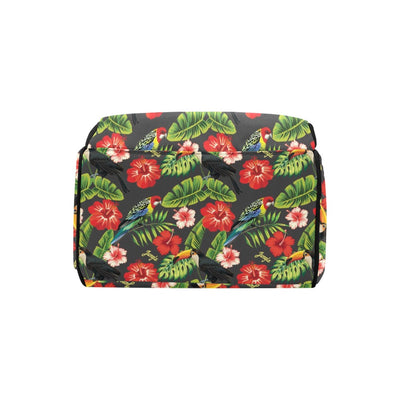 Hibiscus Red With Parrotprint Design LKS303 Diaper Bag Backpack