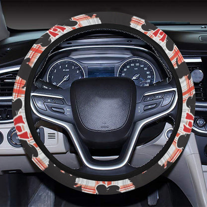 Scottish Terriers Print Design LKS3014 Steering Wheel Cover with Elastic Edge